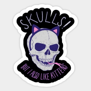 Skulls and Kittens Sticker